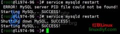 解决＂MySQL server PID file could not be found＂问